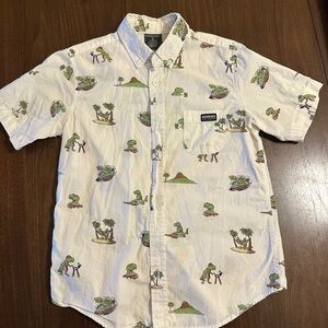 Mavericks Surf Shop Short Sleeve Shirt with Dinosaur Print